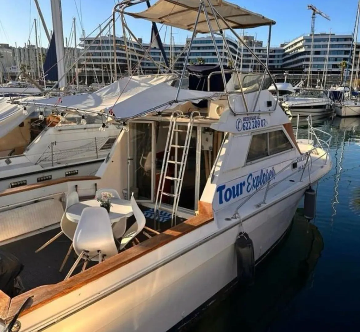 Motorboat In The Harbor Hotel Barcelona Spain